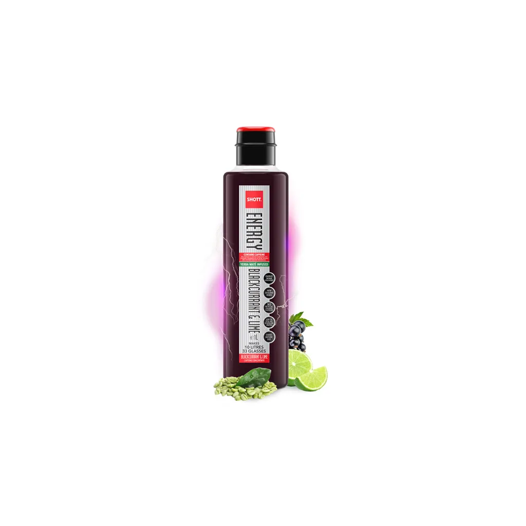 SHOTT Energy Blackcurrant and Lime Yerba Maté Syrup 1 l
