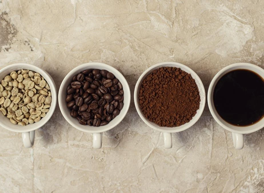 Fresh beans, ground, and instant coffee